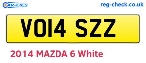 VO14SZZ are the vehicle registration plates.