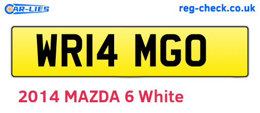 WR14MGO are the vehicle registration plates.