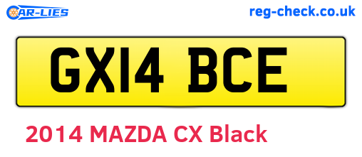 GX14BCE are the vehicle registration plates.