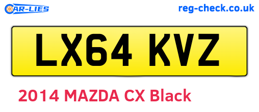 LX64KVZ are the vehicle registration plates.