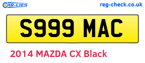 S999MAC are the vehicle registration plates.