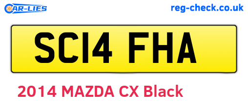 SC14FHA are the vehicle registration plates.