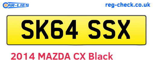 SK64SSX are the vehicle registration plates.