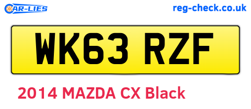 WK63RZF are the vehicle registration plates.