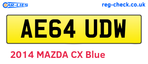 AE64UDW are the vehicle registration plates.