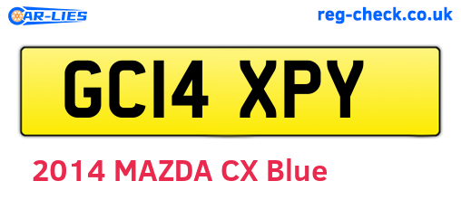 GC14XPY are the vehicle registration plates.