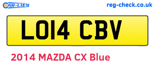 LO14CBV are the vehicle registration plates.