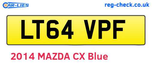 LT64VPF are the vehicle registration plates.