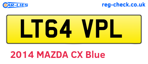 LT64VPL are the vehicle registration plates.