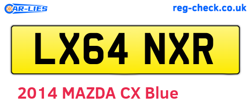 LX64NXR are the vehicle registration plates.