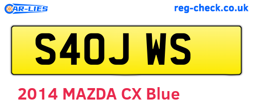 S40JWS are the vehicle registration plates.