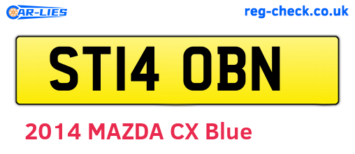 ST14OBN are the vehicle registration plates.