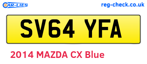 SV64YFA are the vehicle registration plates.