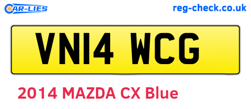VN14WCG are the vehicle registration plates.