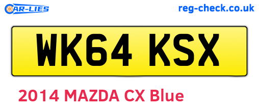 WK64KSX are the vehicle registration plates.