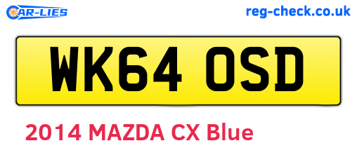 WK64OSD are the vehicle registration plates.