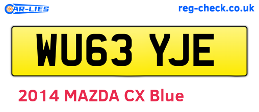 WU63YJE are the vehicle registration plates.
