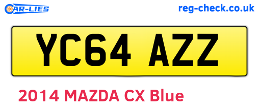 YC64AZZ are the vehicle registration plates.