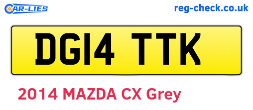 DG14TTK are the vehicle registration plates.