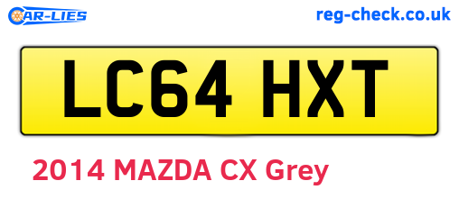 LC64HXT are the vehicle registration plates.