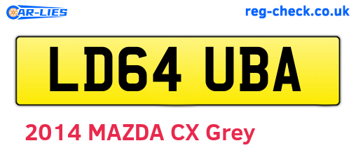 LD64UBA are the vehicle registration plates.