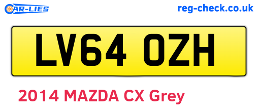 LV64OZH are the vehicle registration plates.