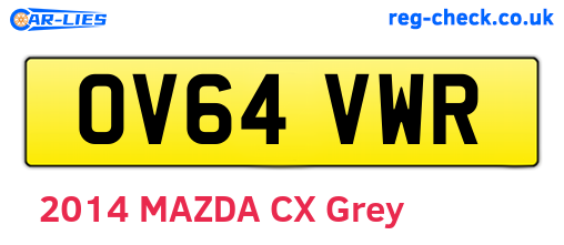 OV64VWR are the vehicle registration plates.