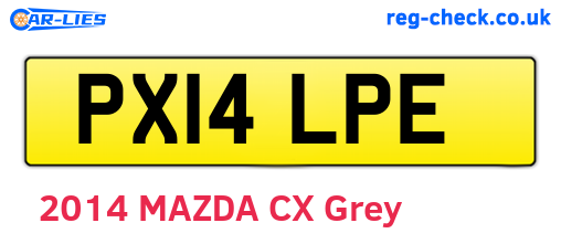 PX14LPE are the vehicle registration plates.