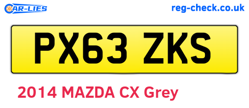 PX63ZKS are the vehicle registration plates.