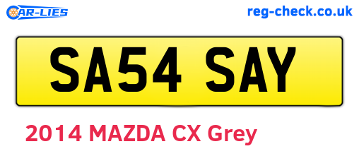 SA54SAY are the vehicle registration plates.