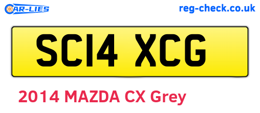 SC14XCG are the vehicle registration plates.