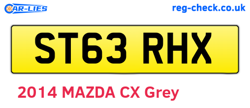 ST63RHX are the vehicle registration plates.