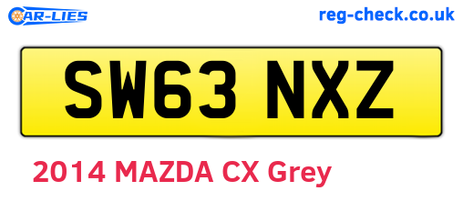 SW63NXZ are the vehicle registration plates.