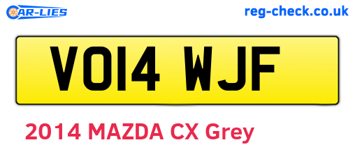 VO14WJF are the vehicle registration plates.