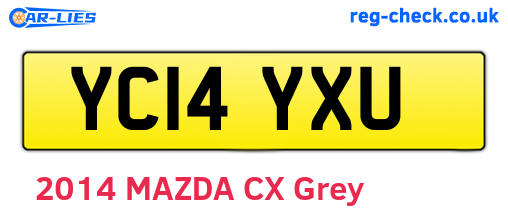 YC14YXU are the vehicle registration plates.