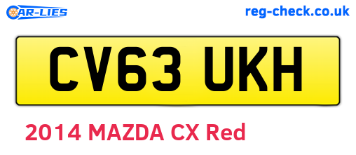 CV63UKH are the vehicle registration plates.