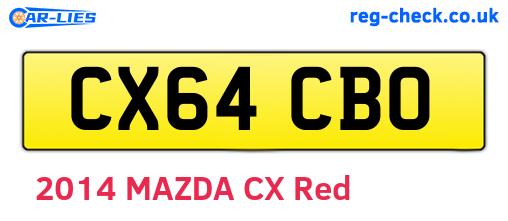 CX64CBO are the vehicle registration plates.