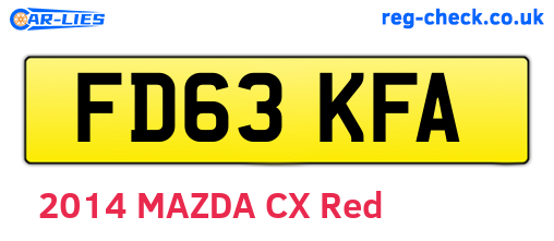 FD63KFA are the vehicle registration plates.