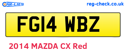 FG14WBZ are the vehicle registration plates.
