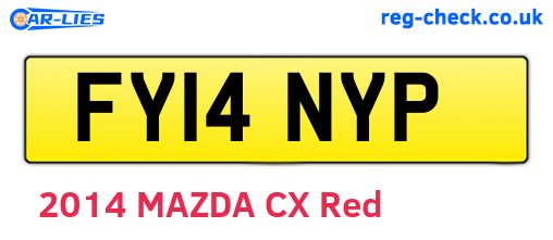 FY14NYP are the vehicle registration plates.