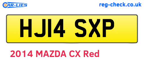 HJ14SXP are the vehicle registration plates.