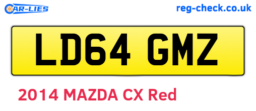 LD64GMZ are the vehicle registration plates.
