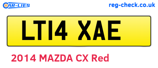 LT14XAE are the vehicle registration plates.