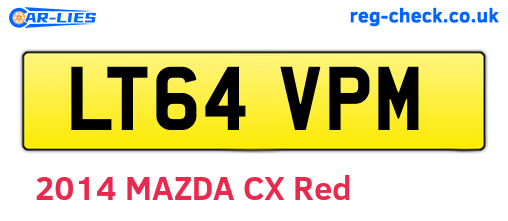 LT64VPM are the vehicle registration plates.