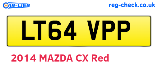 LT64VPP are the vehicle registration plates.