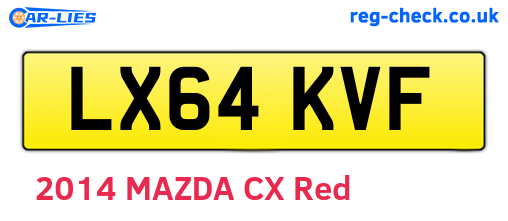 LX64KVF are the vehicle registration plates.