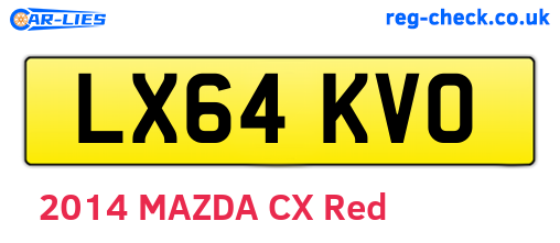 LX64KVO are the vehicle registration plates.