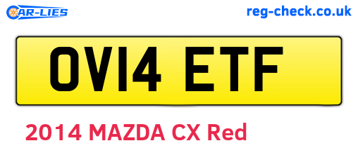 OV14ETF are the vehicle registration plates.