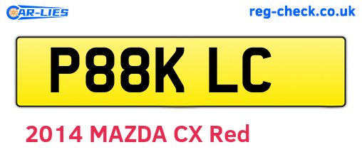 P88KLC are the vehicle registration plates.