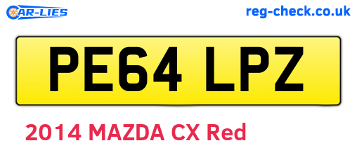 PE64LPZ are the vehicle registration plates.